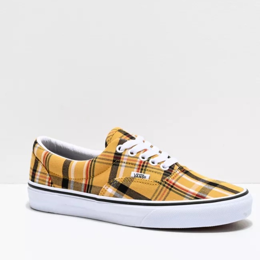 NEW Vans Era Yellow Plaid Sneakers - Picture 1 of 7